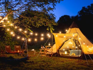 Glamping: Tent with Lights on Niseko Cottage Bongo