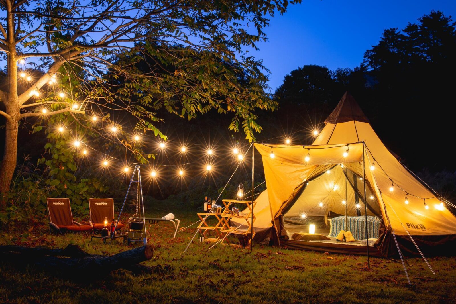 Glamping: Tent with Lights on Niseko Cottage Bongo